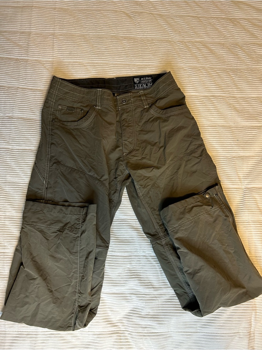 KUHL Men's Liberator Stealth Zip Off Convertible Cargo Pants 33x32 Brown